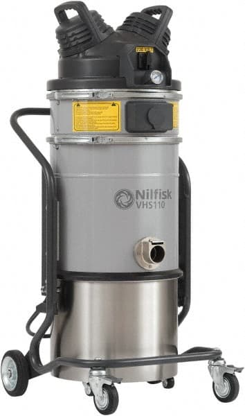 Nilfisk - 9.8 Gal, Stainless Steel Tank, Dry, General Purpose Vacuum Cleaner - 1.34 hp, 11.5 Amps - Exact Tooling