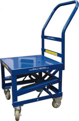 Ballymore - 400 Lb Capacity, 20" Wide x 27" Long x 42" High Mobile Cart - 1 Shelf, Steel, 2 Rigid/2 Swivel Casters - Exact Tooling