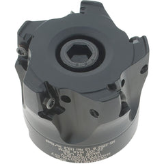 Kennametal - 5 Inserts, 2" Cut Diam, 3/4" Arbor Diam, 11mm Max Depth of Cut, Indexable Square-Shoulder Face Mill - 0° Lead Angle, 40mm High, LNGU110408SRGE Insert Compatibility, Through Coolant, Series Mill 4-11 - Exact Tooling