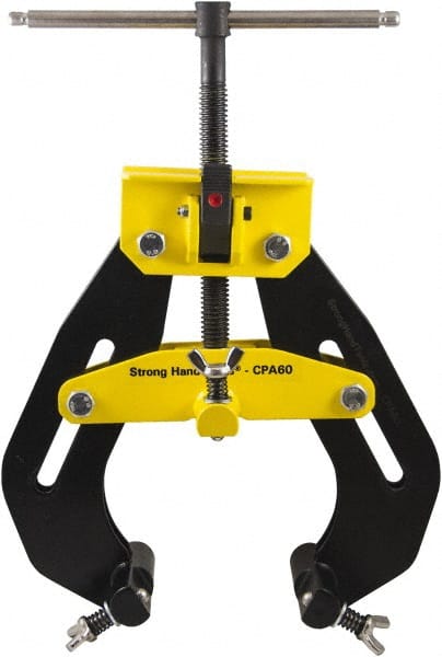 Strong Hand Tools - 17 Lb, 12" Max Opening, 12" Open Throat Depth, 4-1/2" Closed Throat Depth, Cantilever Clamp - Steel Jaw, T-Handle - Exact Tooling