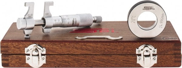 SPI - 25 to 50mm, Mechanical Inside Micrometer - 0.01mm Graduation, 0.008mm Accuracy, Ratchet Stop Thimble - Exact Tooling