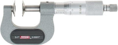 SPI - 0 to 1", Ratchet Stop Thimble, Mechanical Disc Micrometer - 0.0001" Accuracy, 0.79" Disc, 0.0001" Resolution, 0.31" Spindle Diam, Steel Face, NIST Traceability Certification Included - Exact Tooling