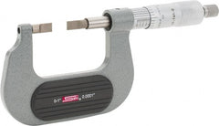 SPI - 0" to 1" Mechanical Painted Blade Micrometer - 0.0001" Accuracy, 0.03" Blade Thickness, Ratchet Stop Thimble - Exact Tooling