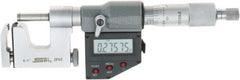 SPI - 0 to 1 Inch Range, Carbide Face, Chrome Plated Electronic Multi Anvil Micrometer - Ratchet Stop Thimble, 0.00005" Graduation, 0.0001" Accuracy - Exact Tooling