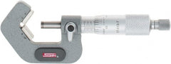SPI - 0.2 to 1 Inch Measurement, 5 Flutes Measured, Ratchet Stop Thimble, Mechanical V Anvil Micrometer - 0.0001 Inch Accuracy, Carbide Face - Exact Tooling