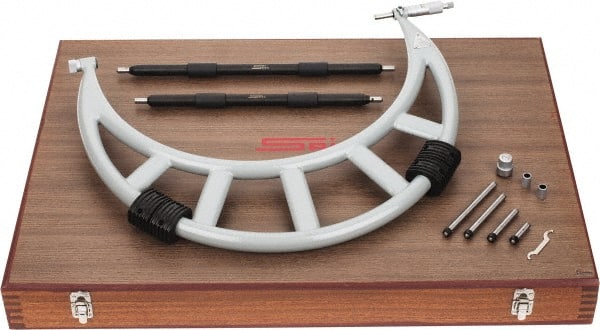 SPI - Mechanical, 12 to 16 Range, Carbide Face Interchangeable Anvil Micrometer - 0.0004" Accuracy, 0.001" Graduation - Exact Tooling