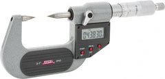SPI - 1 Inch, Ratchet Stop, Electronic Point Micrometer - Accurate up to 0.0001 Inch, 30° Point Angle - Exact Tooling