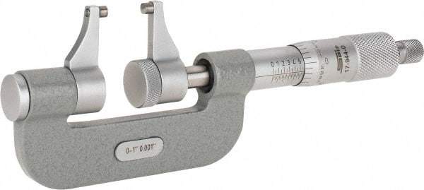 SPI - 0 to 1" Range, 0.001" Graduation, Mechanical Outside Micrometer - Ratchet Stop Thimble, Accurate to 0.0002" - Exact Tooling