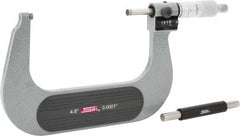 SPI - 4 to 5" Range, 0.0001" Graduation, Mechanical Outside Micrometer - Ratchet Stop Thimble, 2.76" Throat Depth, Accurate to 0.0002", Digital Counter - Exact Tooling