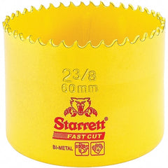 Starrett - 2-3/8" Diam, 1-5/8" Cutting Depth, Hole Saw - High Speed Steel Saw, Toothed Edge - Exact Tooling