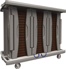 Made in USA - 67" Wide x 31-1/2" Long x 53-3/4" High Food Delivery System Cart - 6 Door, 156 Slot, Plastic, 2 Rigid/2 Swivel Casters - Exact Tooling