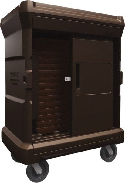 Made in USA - 42-3/4" Wide x 30" Long x 59" High Food Delivery System Cart - 2 Door, 80 Slot, Plastic, 2 Rigid/2 Swivel Casters - Exact Tooling