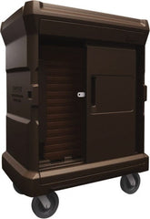 Made in USA - 42-3/4" Wide x 30" Long x 59" High Food Delivery System Cart - 2 Door, 80 Slot, Plastic, 2 Rigid/2 Swivel Casters - Exact Tooling