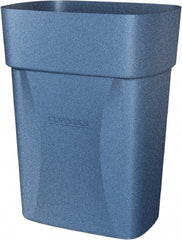 Made in USA - 14 Qt Blue Rectangle Trash Can - Polyethylene, None Graphic, Lid Not Included - Exact Tooling