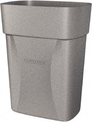 Made in USA - 14 Qt Gray Rectangle Trash Can - Polyethylene, None Graphic, Lid Not Included - Exact Tooling