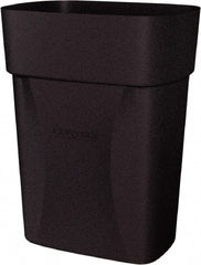 Made in USA - 14 Qt Black Rectangle Trash Can - Polyethylene, None Graphic, Lid Not Included - Exact Tooling