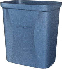 Made in USA - 10 Qt Blue Rectangle Trash Can - Polyethylene, None Graphic, Lid Not Included - Exact Tooling