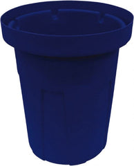 Made in USA - 40 Gal Blue Round Trash Can - Polyethylene, None Graphic, Lid Not Included - Exact Tooling