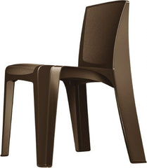 Made in USA - Polyethylene Brown Stacking Chair - Brown Frame, 21" Wide x 21" Deep x 30" High - Exact Tooling