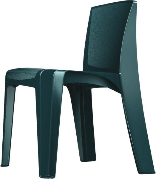 Made in USA - Polyethylene Green Stacking Chair - Green Frame, 21" Wide x 21" Deep x 30" High - Exact Tooling