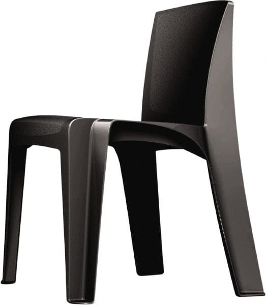 Made in USA - Polyethylene Black Stacking Chair - Black Frame, 21" Wide x 21" Deep x 30" High - Exact Tooling