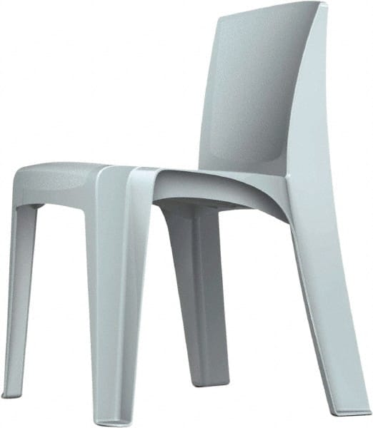 Made in USA - Polyethylene Fog Gray Stacking Chair - Gray Frame, 21" Wide x 21" Deep x 30" High - Exact Tooling