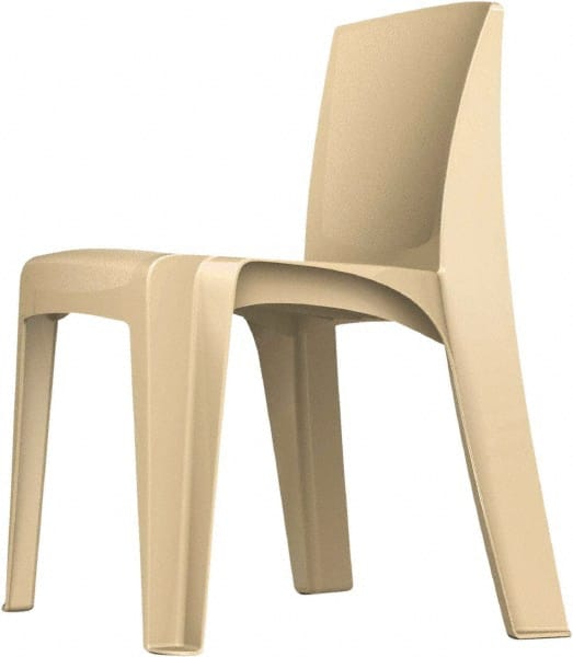 Made in USA - Polyethylene Buff Stacking Chair - Tan Frame, 21" Wide x 21" Deep x 30" High - Exact Tooling