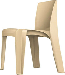 Made in USA - Polyethylene Buff Stacking Chair - Tan Frame, 21" Wide x 21" Deep x 30" High - Exact Tooling