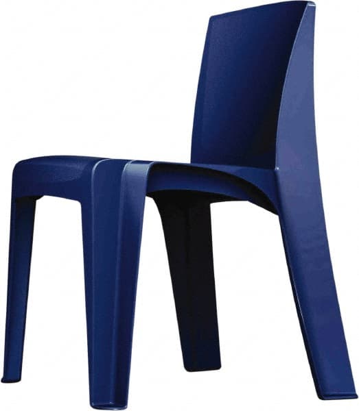 Made in USA - Polyethylene Slate Blue Stacking Chair - Slate Blue Frame, 21" Wide x 21" Deep x 30" High - Exact Tooling