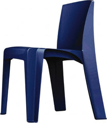 Made in USA - Polyethylene Slate Blue Stacking Chair - Slate Blue Frame, 21" Wide x 21" Deep x 30" High - Exact Tooling