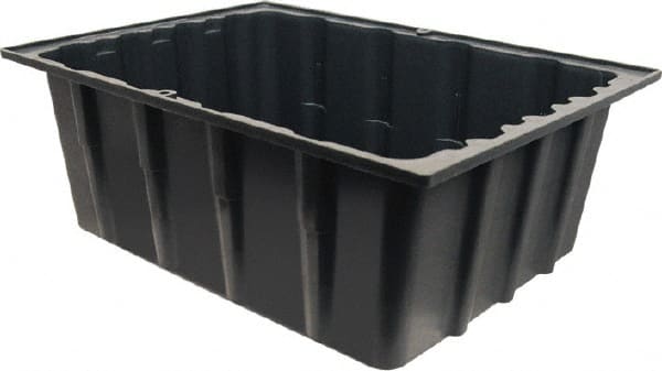 Made in USA - 17-1/4" Deep, Gray Polypropylene Stack & Nest Bin - 8-1/2" High x 23" Wide x 17-1/4" Long - Exact Tooling