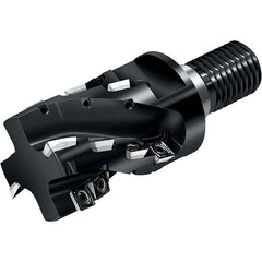 Walter - LDM.14T308R & SDM.09T308 Series M4257, Right Hand Cut, 69mm Head Length, Modular Milling Cutting Unit Head - 40mm Cutting Diam, 54mm Depth of Cut, T36 Insert Size, Through Coolant - Exact Tooling