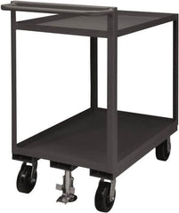 Durham - 1,500 Lb Capacity, 30" Wide x 60" Long x 41-1/16" High Service Cart - 2 Shelf, Steel, 2 Rigid/2 Swivel Casters - Exact Tooling