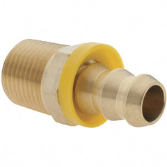 Value Collection - 1/2" ID 1/2 NPTF Barbed Push On Male Connector - Brass - Exact Tooling