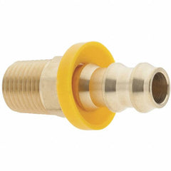 Value Collection - 3/8" ID 1/4 NPTF Barbed Push On Male Connector - Brass - Exact Tooling