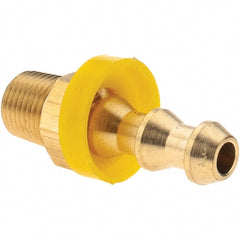 Value Collection - 1/4" ID 1/8 NPTF Barbed Push On Male Connector - Brass - Exact Tooling