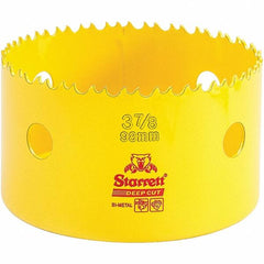 Starrett - 3-7/8" Diam, 2" Cutting Depth, Hole Saw - High Speed Steel Saw, Toothed Edge - Exact Tooling