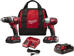 Milwaukee Tool - 18 Volt Cordless Tool Combination Kit - Includes Compact Drill/Driver & Impact Driver, Lithium-Ion Battery Included - Exact Tooling