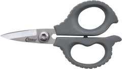 Clauss - 1/2" LOC, 6" OAL Stainless Steel High Leverage Scissors - Ambidextrous, Full Serrated, Glass-Filled Nylon Straight Handle, For Cutting, Kevlar - Exact Tooling