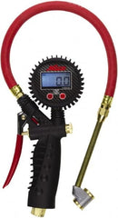 Milton - 0 to 255 psi Digital Large Bore Dual Head Tire Pressure Gauge - AAA Battery, 15' Hose Length - Exact Tooling