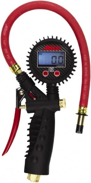 Milton - 0 to 255 psi Digital Straight Tire Pressure Gauge - AAA Battery, 15' Hose Length - Exact Tooling