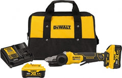 DeWALT - 5" Wheel Diam, 9,000 RPM, Cordless Angle & Disc Grinder - 5/8-11 Spindle, 20 Volts - Exact Tooling