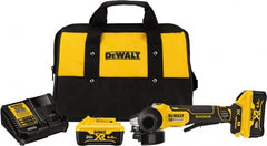 DeWALT - 4-1/2" Wheel Diam, 9,000 RPM, Cordless Angle & Disc Grinder - 5/8-11 Spindle, 20 Volts - Exact Tooling