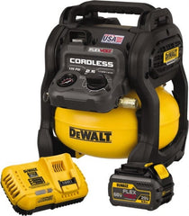 DeWALT - 0.4 hp, 1.5 SCFM at 40 psi, 1.2 SCFM at 90 psi, Pancake Compressor - 2.5 Gal Tank, 60V, 135 psi - Exact Tooling