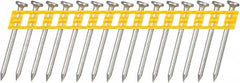 DeWALT - 13 Gauge 0.102" Shank Diam 1-1/2" Long Concrete Nails for Power Nailers - Steel, Zinc Finish, Smooth Shank, Angled Stick Plastic Collation, Round Head - Exact Tooling
