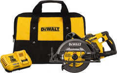 DeWALT - 60 Volt, 7-1/4" Blade, Cordless Circular Saw - 5,800 RPM, 1 Lithium-Ion Battery Included - Exact Tooling