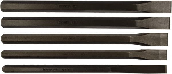 Mayhew - 5 Piece Cold Chisel Set - Sizes Included 1/2 to 1" - Exact Tooling