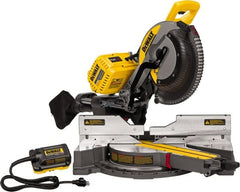DeWALT - 15 Amp, 120 Volt, 3,800 RPM, 45° Right Double Bevel Sliding Miter Saw - 5/8" Arbor, 12" Blade Diam - Exact Tooling