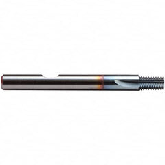 Emuge - 1/8-27 Thread, 1/4" Shank Diam, TiCN Coating, Solid Carbide Straight Flute Thread Mill - 3 Flutes, 2-1/2" OAL - Exact Tooling