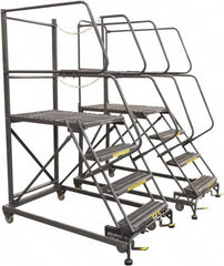 Ballymore - 86" 5 Step Single Entry Work Platform - Rolling Work Platform, 800 Lb Capacity, 50" Platform Height, 33" Base Width x 77" Base Depth, Grip Strut - Exact Tooling